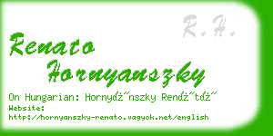 renato hornyanszky business card
